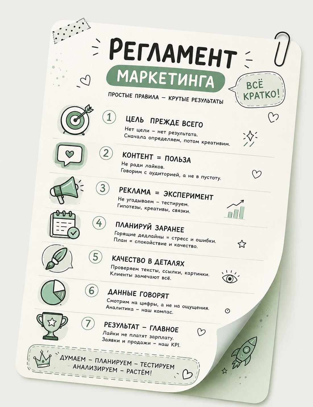 Регламент работы маркетинга