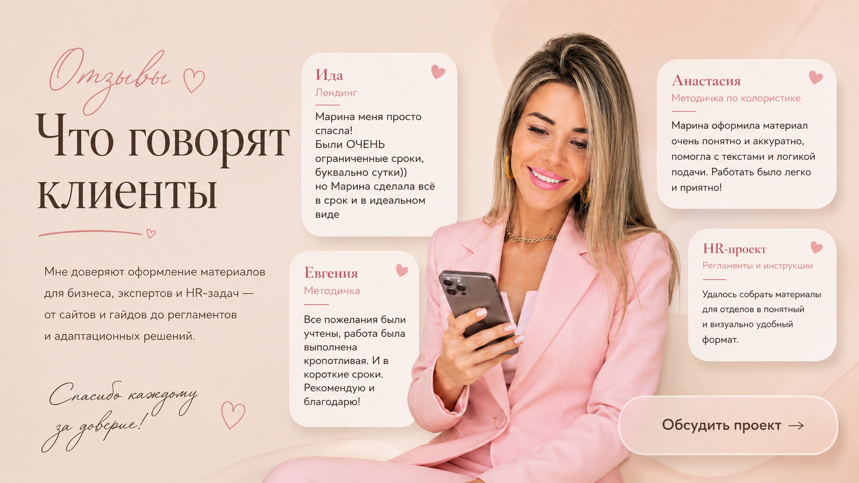 Отзывы клиентов о проектах NEIRO.WAY